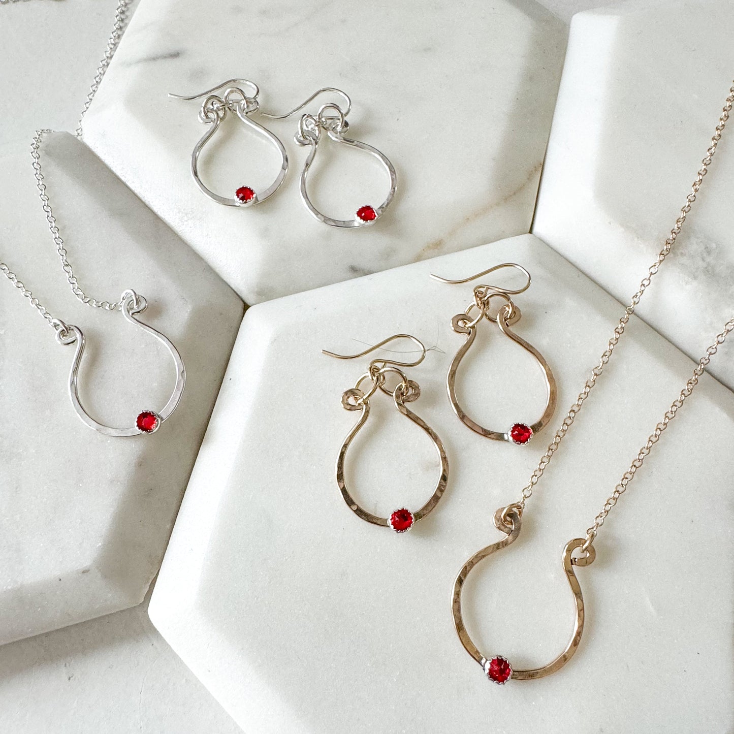 Birthstone horseshoe earrings