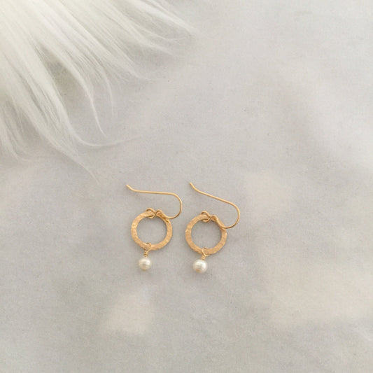 Mini Hoops with Pearl