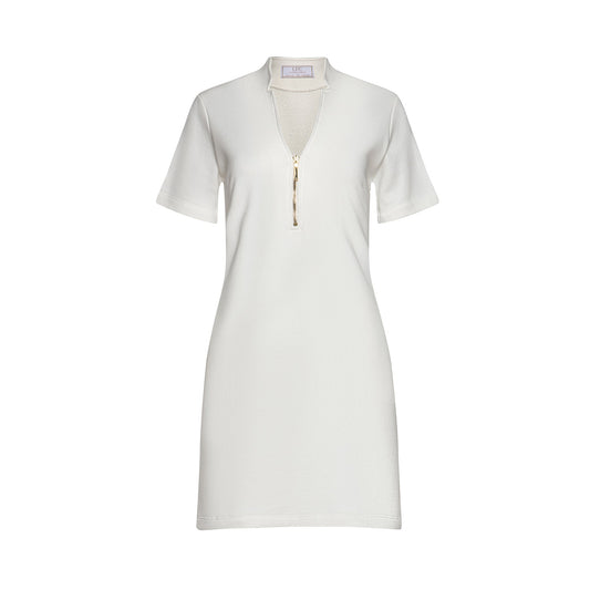 The Megan Pull Over Dress in White