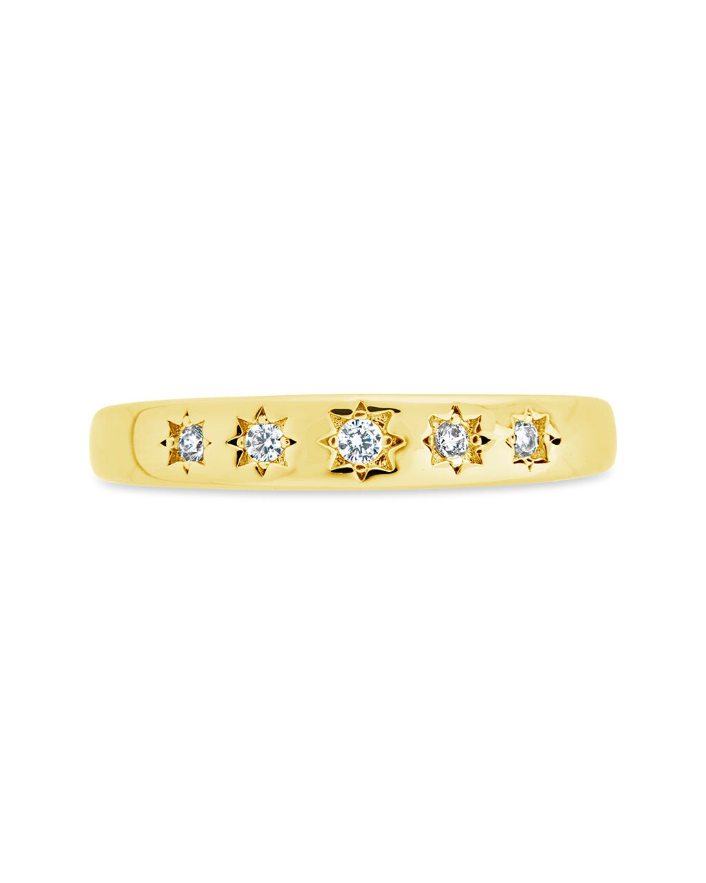 Lennon CZ Burst Band Ring