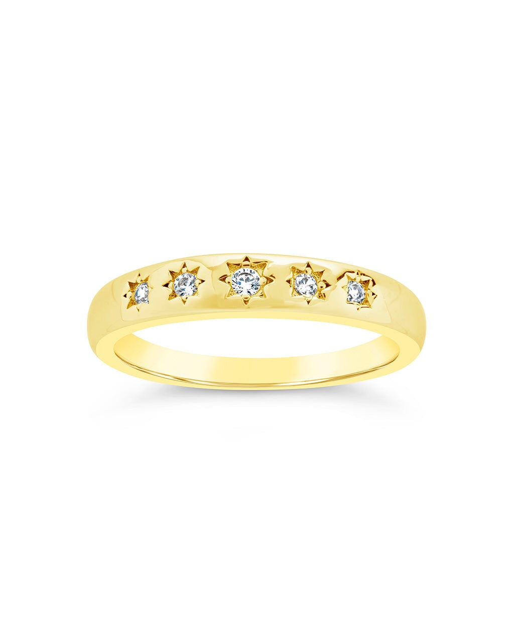 Lennon CZ Burst Band Ring