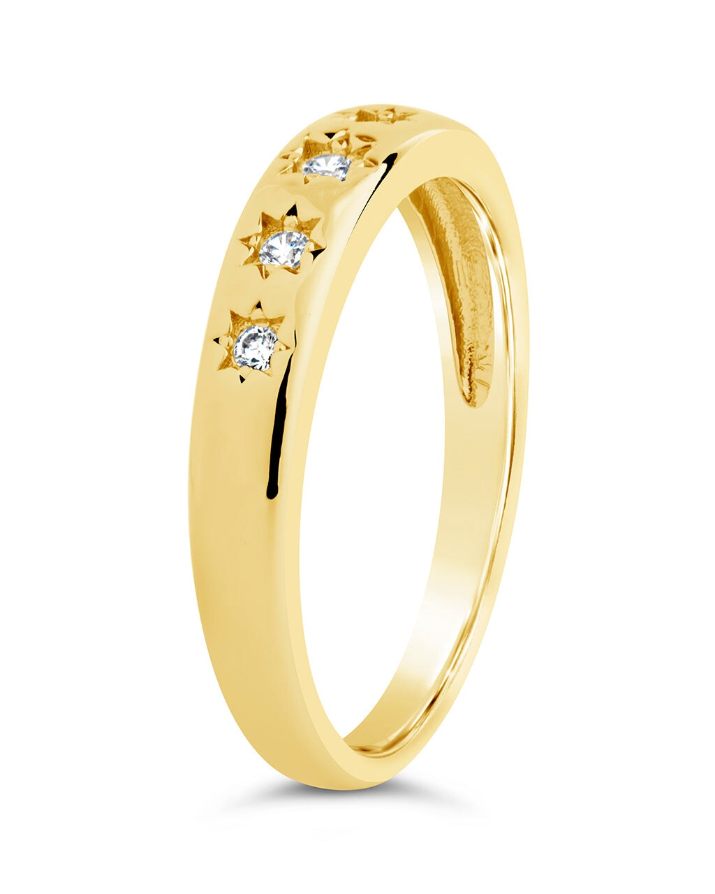 Lennon CZ Burst Band Ring