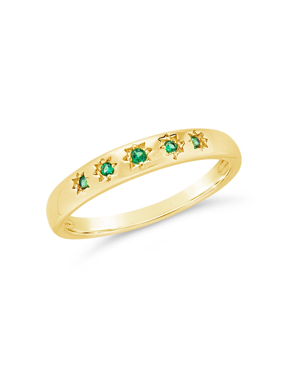Lennon CZ Burst Band Ring