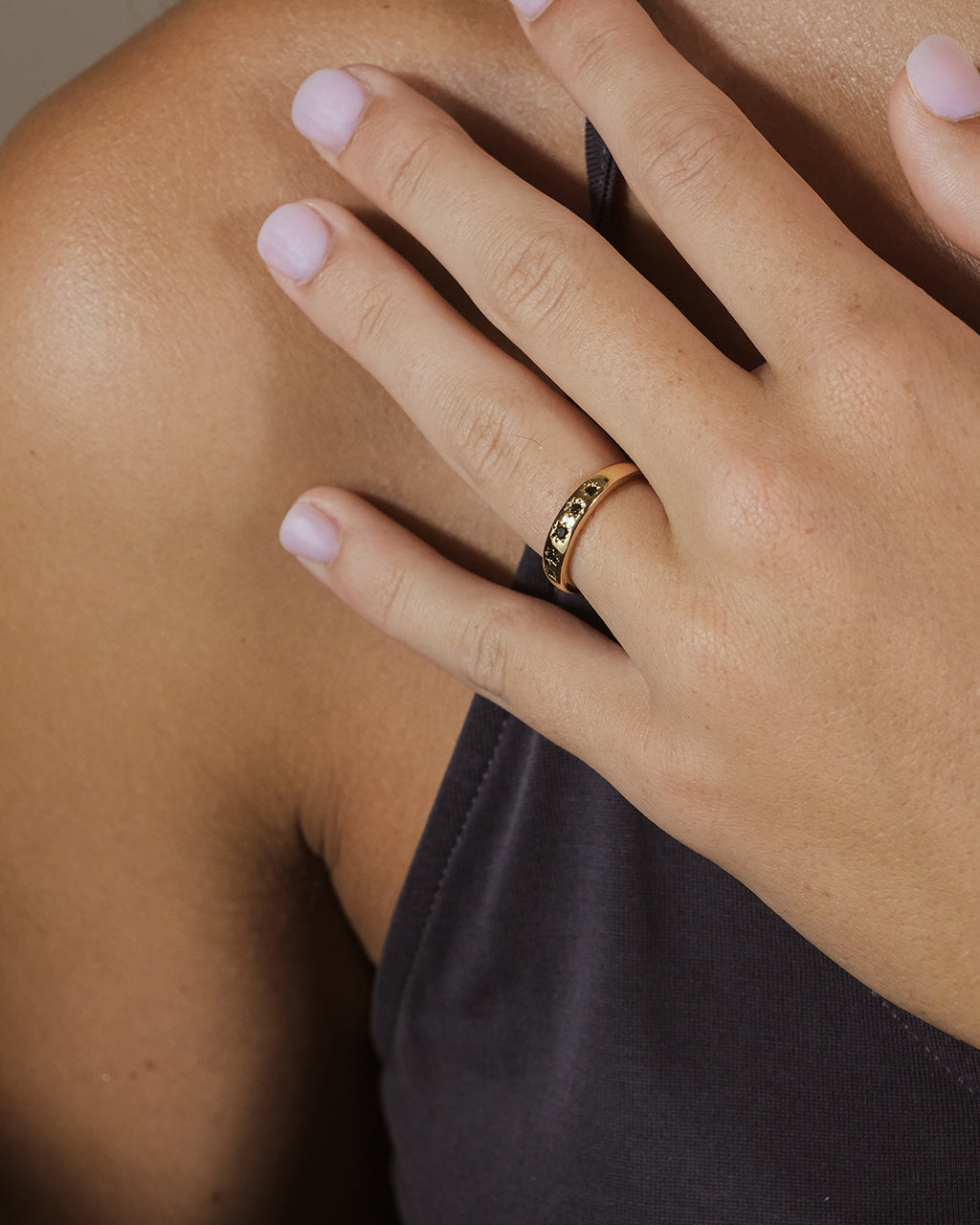 Lennon CZ Burst Band Ring