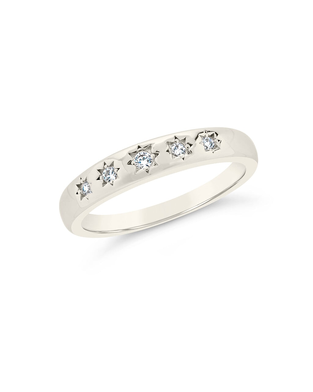 Lennon CZ Burst Band Ring