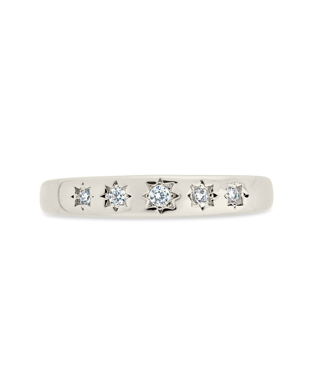 Lennon CZ Burst Band Ring