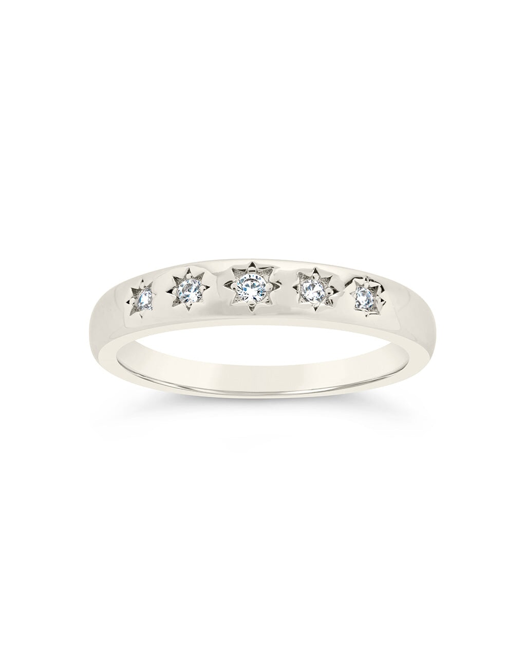 Lennon CZ Burst Band Ring