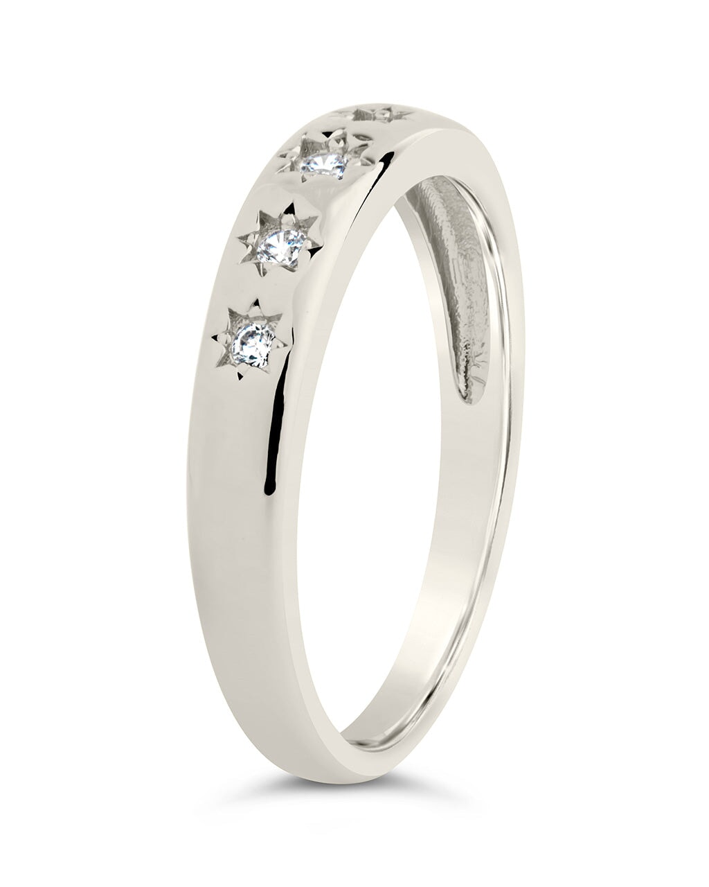 Lennon CZ Burst Band Ring