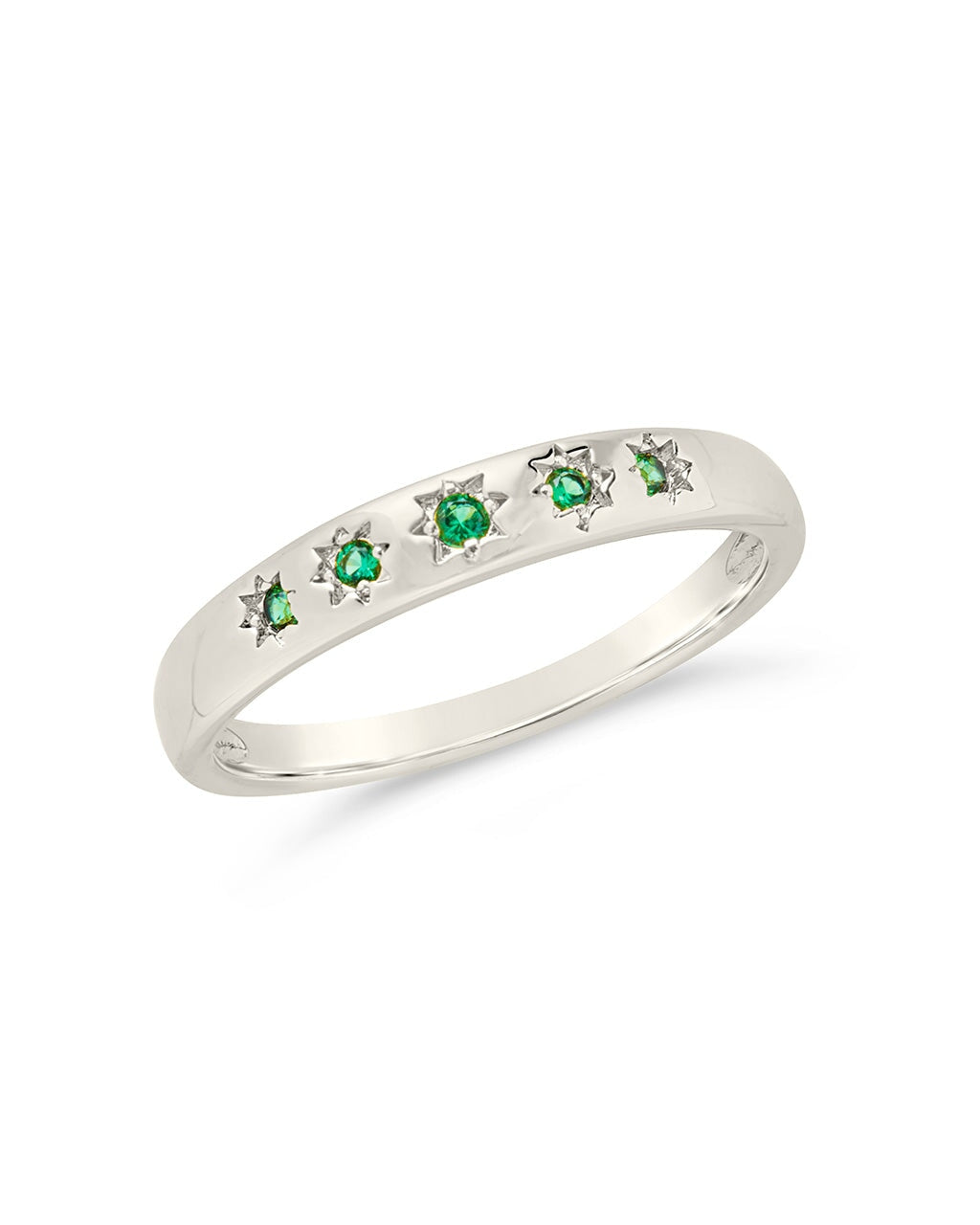Lennon CZ Burst Band Ring
