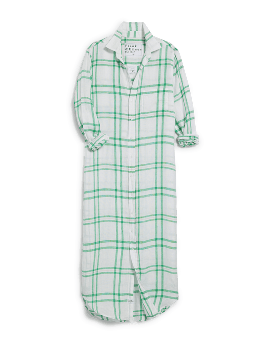 RORY Green and Light Pink Plaid, Italian Classic Linen