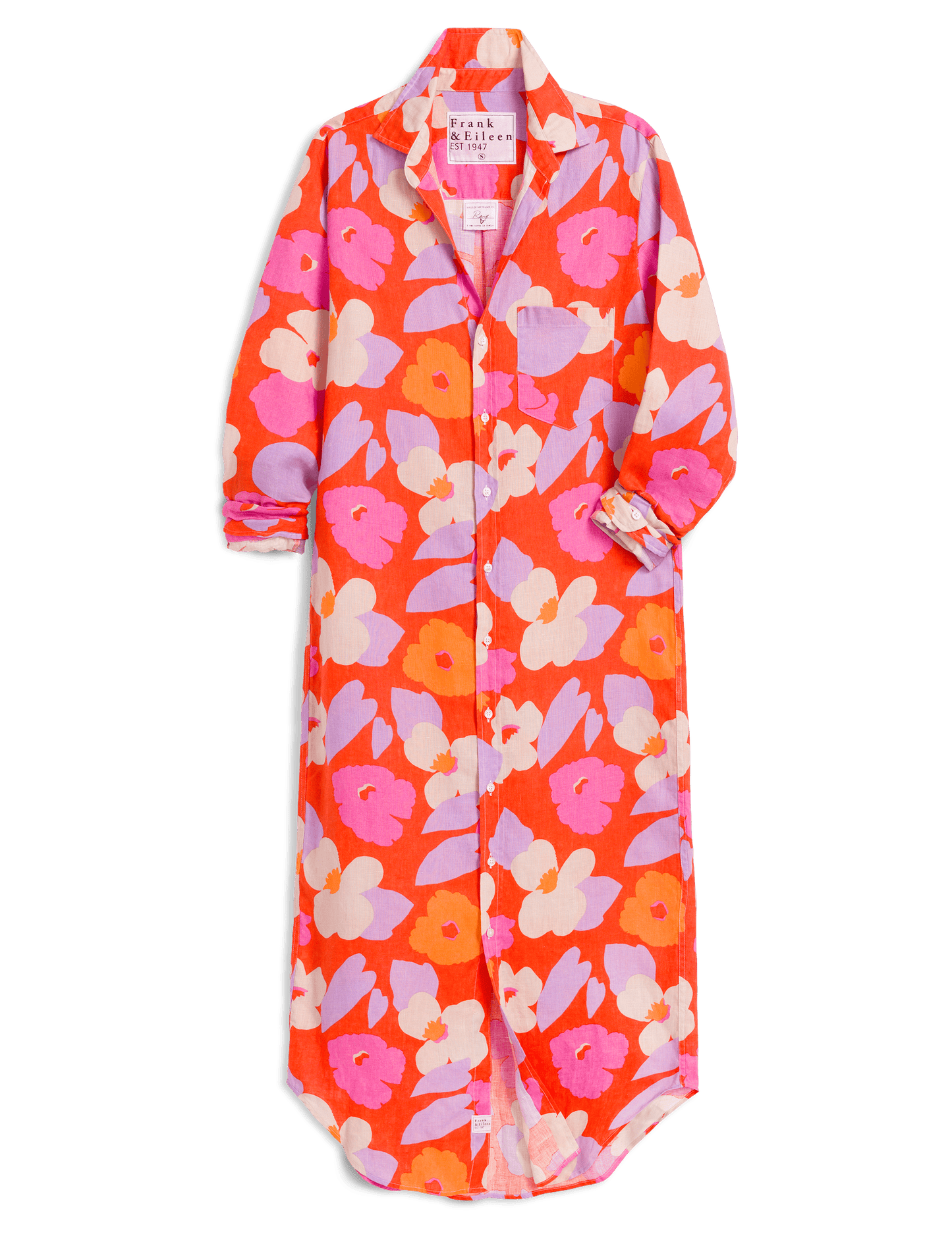 RORY Orange and Pink Floral, Italian Classic Linen