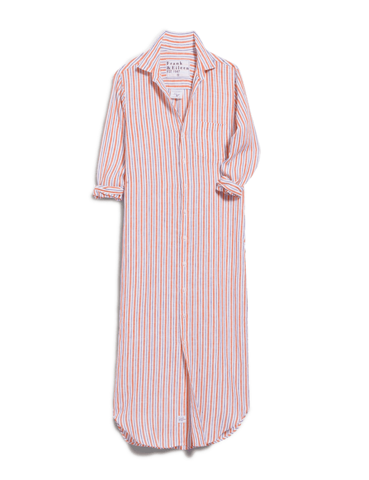 RORY Orange and Purple Stripe, Italian Classic Linen