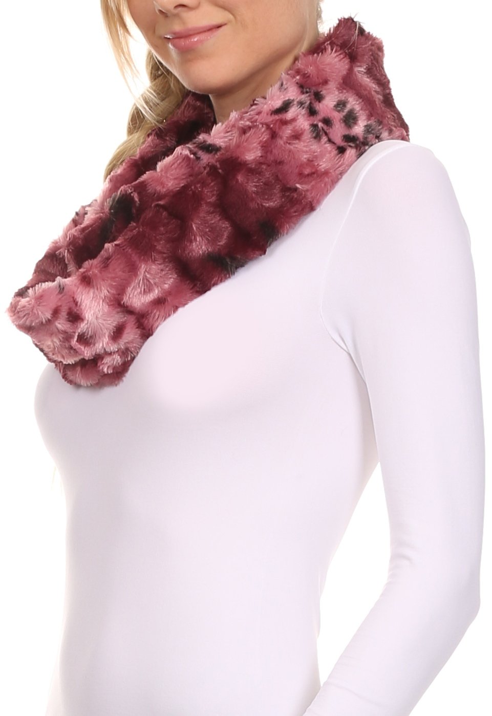 Sakkas Abhy Soft Fall Winter Furry Infinity Wrap Scarf