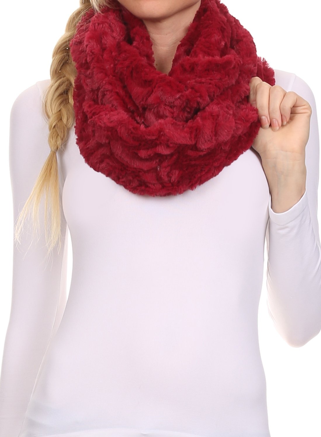Sakkas Abhy Soft Fall Winter Furry Infinity Wrap Scarf