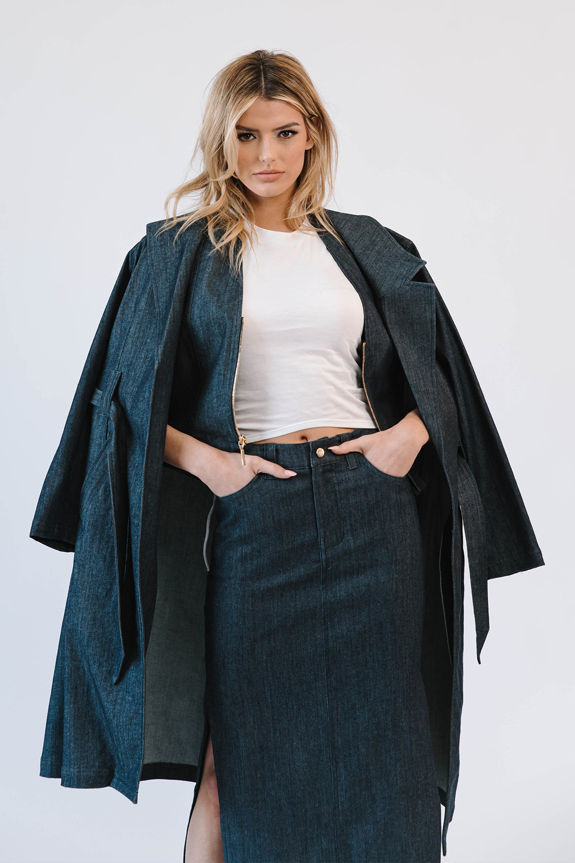 The Brandee Italian Lightweight Denim Skirt