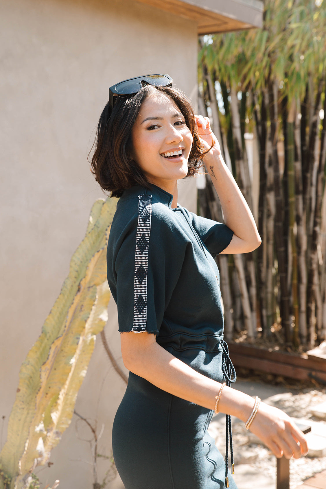 The Chelsea Stretch Terry Dress in Carbon Navy