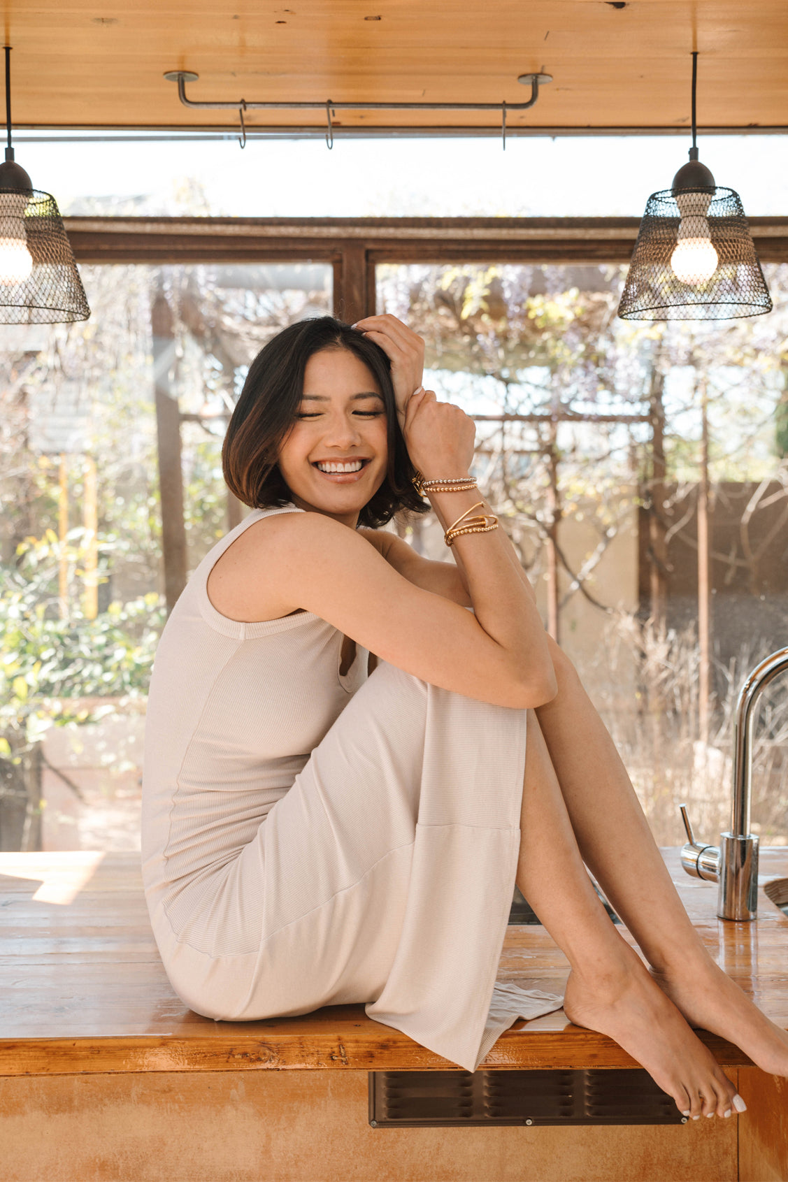 The Jessi Dress in Warm Sand