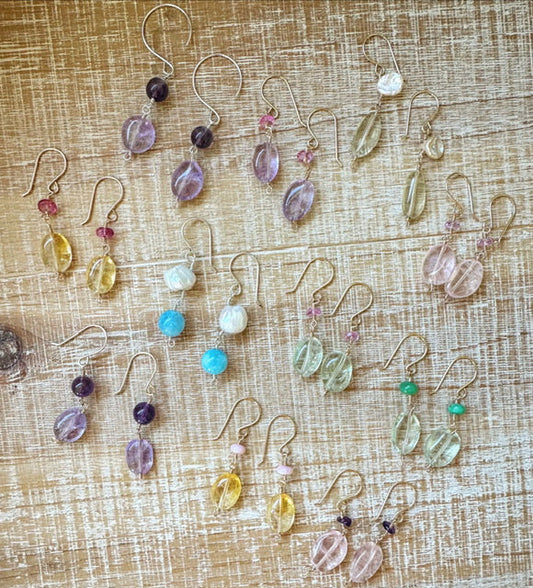 Gemstone Drop Earrings