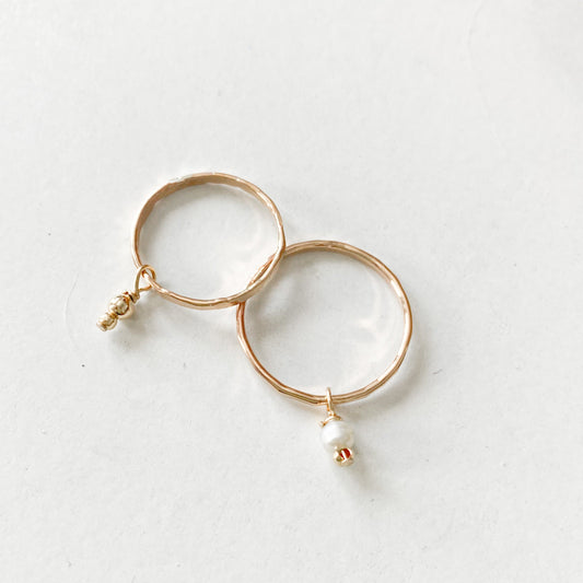 Pearl charm ring