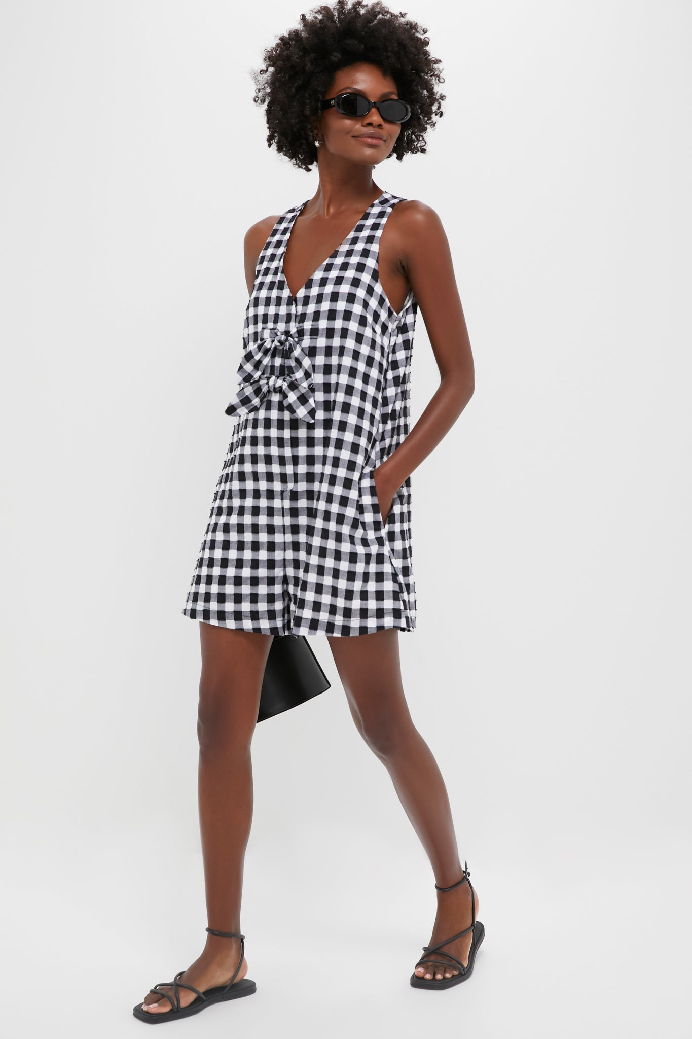 Black Gingham Myla Romper