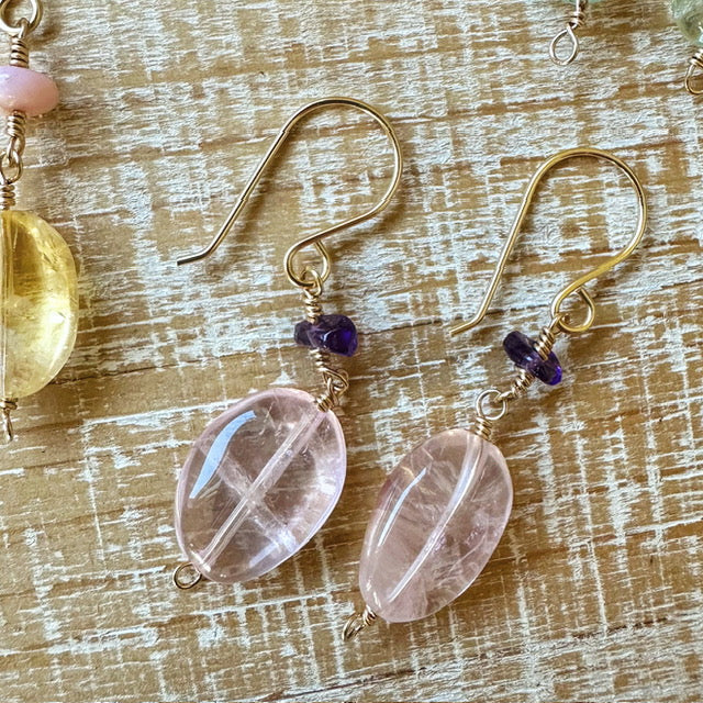 Gemstone Drop Earrings