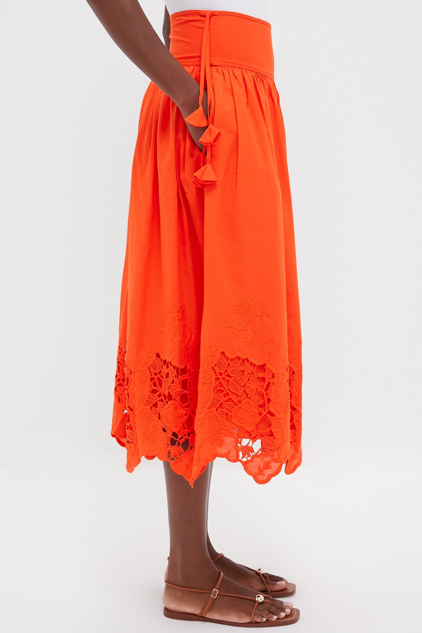 Tangerine Tango Embroidery Nathalie Skirt